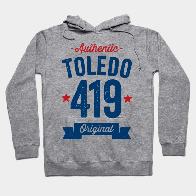 Authentic Toledo 419 Area Code Hoodie by DetourShirts